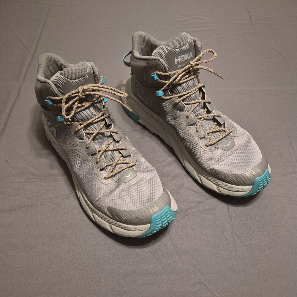 Hoka One One Trail Code GTX Men Size 13 Gray Aqua Hiking Boots 1123165FGCQ - Picture 3 of 7